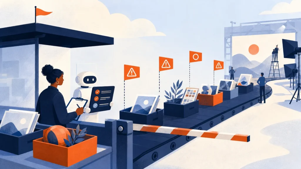 Checking Rights Before a Found Asset Reaches Production